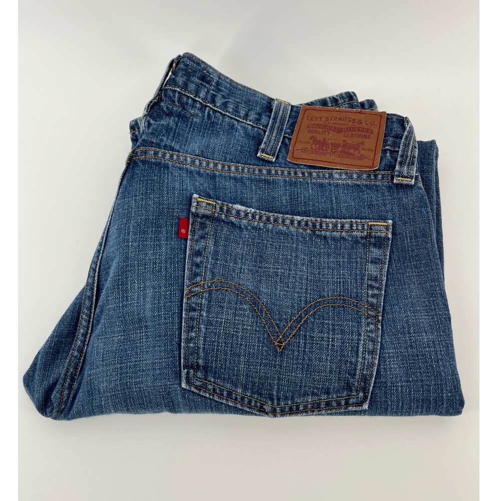 Levi's 514 Slim Straight Jeans Mens 38x32 Blue Medium Wash Denim Pants - Picture 1 of 9